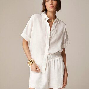 J CREW Relaxed-fit short-sleeve Baird McNutt Irish linen shirt